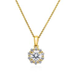 Halo Kette mit lab grown Diamantanhänger aus Gelbgold Unkategorisiert online kaufen