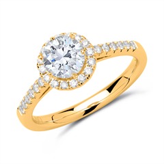 Halo Ring 585er Gold mit Diamanten Unkategorisiert online kaufen