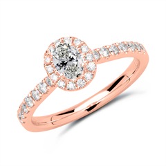 Halo Ring 585er Roségold mit Diamanten Unkategorisiert online kaufen