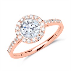 Halo Ring 585er Roségold mit Diamanten Unkategorisiert online kaufen