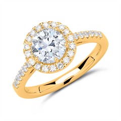 Halo Ring 750er Gold mit Diamanten Unkategorisiert online kaufen
