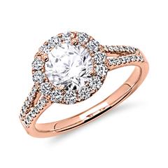 Halo Ring 750er Roségold mit Diamanten Unkategorisiert online kaufen