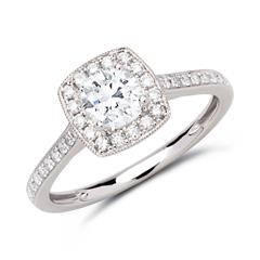 Halo Ring 750er Weißgold mit Diamanten Unkategorisiert online kaufen