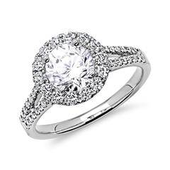 Halo Ring 750er Weißgold mit Diamanten Unkategorisiert online kaufen