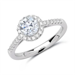 Halo Ring 750er Weißgold mit Diamanten Unkategorisiert online kaufen