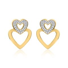 Herz-Ohrstecker aus 14K Gold mit Diamanten Unkategorisiert online kaufen