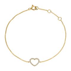 Herzarmband für Damen aus 585er Gold mit Brillanten