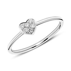 Herzring aus 585er Weißgold mit Diamanten Unkategorisiert online kaufen