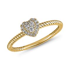 Herzring für Damen aus Gelbgold mit Diamanten Unkategorisiert online kaufen