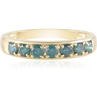 Juwelo Ring aus 375er Gelbgold mit 7 blauen I2 Brillanten, 0,63 ct Unkategorisiert online kaufen