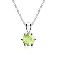 Kette aus 14-karätigem Weißgold mit Peridot