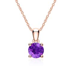 Kette aus 585er Roségold mit Amethyst Anhänger Unkategorisiert online kaufen