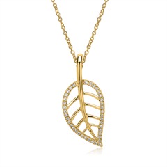 Kette Blatt 14K Gold 39 Diamanten 0,11 ct. Unkategorisiert online kaufen