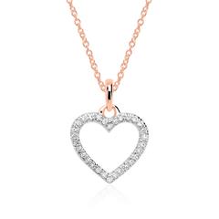 Kette Herz für Damen aus 14 K Roségold, Brillanten Unkategorisiert online kaufen