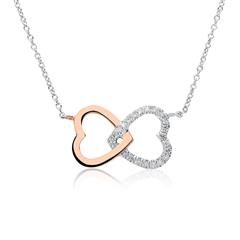Kette Herzen aus 14K Weißgold mit Diamanten Unkategorisiert online kaufen