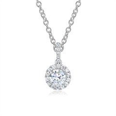 Kette mit Halo-Anhänger 750er Weißgold Diamanten Unkategorisiert online kaufen