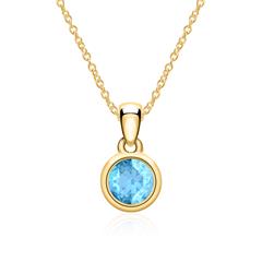 Kette und Anhänger aus 14 Karat Gold mit Blautopas Unkategorisiert online kaufen Kette und Anhänger aus 14 Karat Gold mit Blautopas Unkategorisiert online kaufen