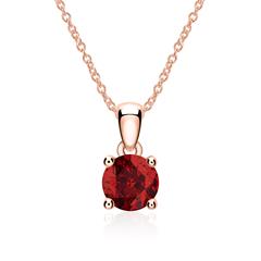 Kette und Anhänger aus 14 Karat Roségold mit Granat Unkategorisiert online kaufen