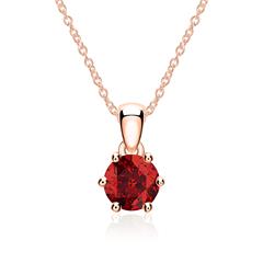 Kette und Anhänger aus 585er Roségold mit Granat