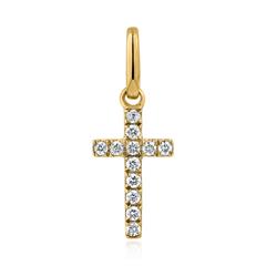Kettenanhänger Kreuz aus 585er Gelbgold mit Diamanten Unkategorisiert online kaufen
