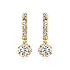 Klappcreolen für Damen aus Gold mit Diamanten, Lab Unkategorisiert online kaufen