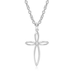 Kreuz Kette 14 Karat Weißgold Diamant Unkategorisiert online kaufen