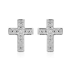 Kreuz Ohrstecker 585er Weißgold Diamanten Unkategorisiert online kaufen