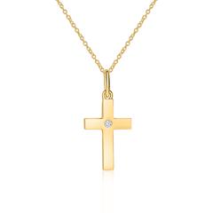Kreuzkette aus 585er Gold mit Diamant Unkategorisiert online kaufen