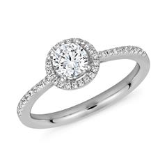 Lab grown Diamantring Halo aus Weißgold oder Platin Unkategorisiert online kaufen