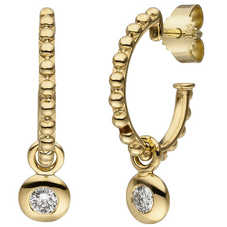 Ohrhänger 585 Gold Gelbgold 2 Diamanten Brillanten Ohrringe Goldohrringe Unkategorisiert online kaufen