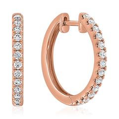 Ohrringe für Damen aus Roségold mit Lab Brillanten