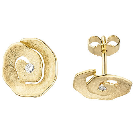 Ohrstecker 585 Gold Gelbgold eismatt 2 Diamanten Brillanten Ohrringe Unkategorisiert online kaufen