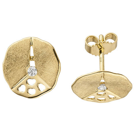 Ohrstecker 585 Gold Gelbgold eismatt 2 Diamanten Brillanten Ohrringe Unkategorisiert online kaufen