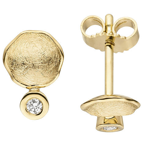 Ohrstecker 585 Gold Gelbgold eismatt 2 Diamanten Brillanten Ohrringe Unkategorisiert online kaufen