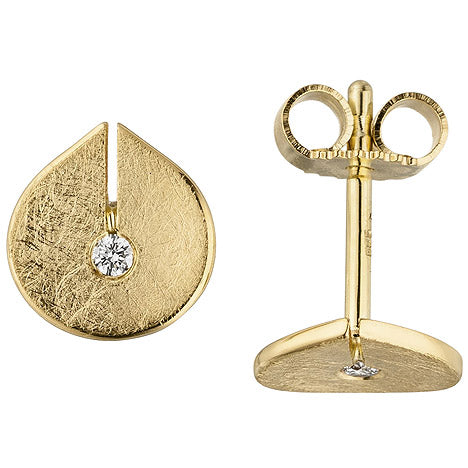 Ohrstecker 585 Gold Gelbgold eismatt 2 Diamanten Brillanten Ohrringe Unkategorisiert online kaufen
