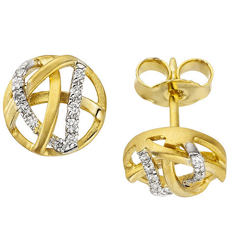 Ohrstecker 585 Gold Gelbgold matt 22 Diamanten Brillanten Ohrringe Unkategorisiert online kaufen
