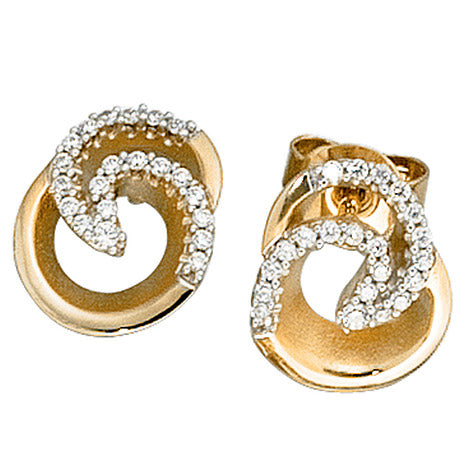 Ohrstecker 585 Gold Gelbgold matt 42 Diamanten Brillanten Ohrringe Unkategorisiert online kaufen