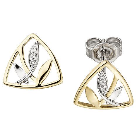 Ohrstecker 585 Gold Gelbgold Weißgold bicolor 6 Diamanten Brillanten Ohrringe Unkategorisiert online kaufen