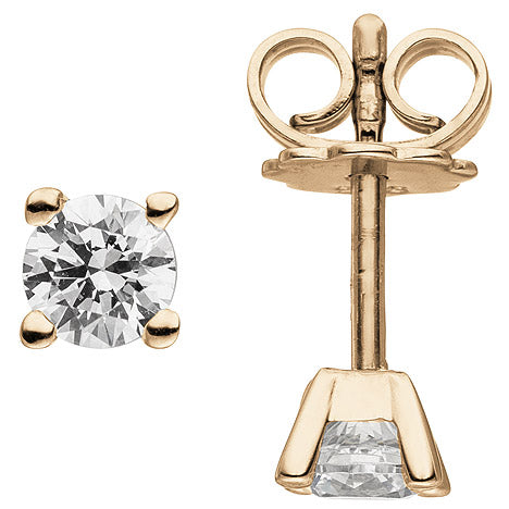Ohrstecker 585 Gold Rotgold 2 Diamanten Brillanten 0 74 ct. Ohrringe Unkategorisiert online kaufen
