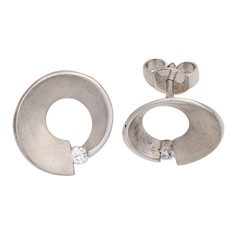 Ohrstecker 585 Gold Weißgold matt 2 Diamanten Brillanten 0 07ct. Ohrringe Unkategorisiert online kaufen