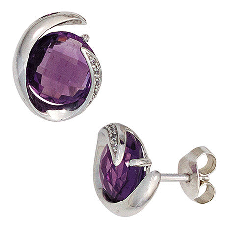 Ohrstecker 585 Weißgold 2 Amethyste lila violett 10 Diamanten Ohrringe Unkategorisiert online kaufen Ohrstecker 585 Weißgold 2 Amethyste lila violett 10 Diamanten Ohrringe Unkategorisiert online kaufen