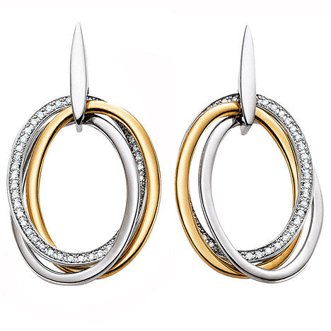 Ohrstecker 750 Gold Weißgold Gelbgold bicolor 90 Diamanten Brillanten Ohrringe Unkategorisiert online kaufen