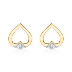 Ohrstecker Herzen aus 585er Gold mit Diamanten
