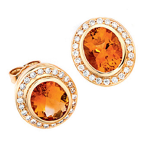 Ohrstecker oval 585 Gold Gelbgold 48 Diamanten 2 Citrine orange Ohrringe Unkategorisiert online kaufen