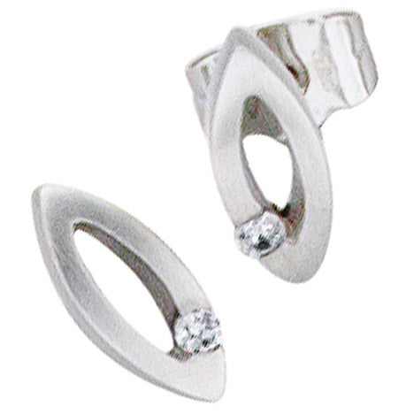 Ohrstecker oval 950 Platin mattiert 2 Diamanten Brillanten 0 06ct. Ohrringe Unkategorisiert online kaufen