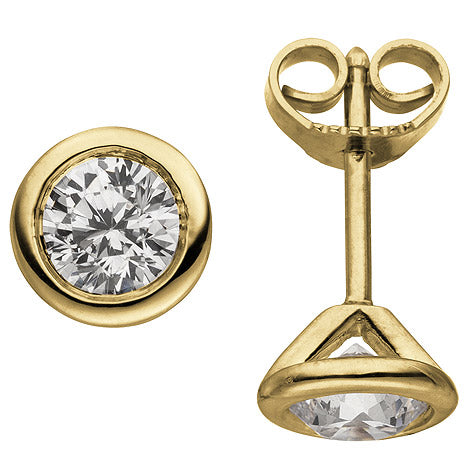 Ohrstecker rund 585 Gold Gelbgold 2 Diamanten Brillanten 1 00 ct. Ohrringe Unkategorisiert online kaufen