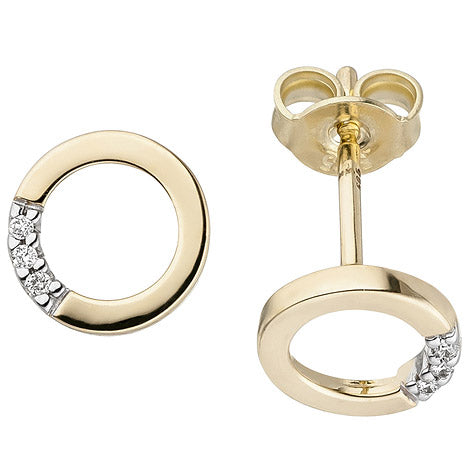 Ohrstecker rund 585 Gold Gelbgold 6 Diamanten Brillanten Ohrringe Goldohrstecker Unkategorisiert online kaufen