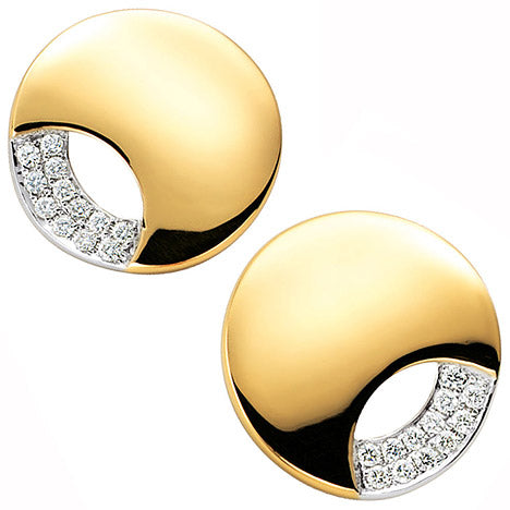 Ohrstecker rund 585 Gold Gelbgold bicolor 24 Diamanten Brillanten Ohrring Unkategorisiert online kaufen