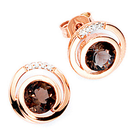Ohrstecker rund 585 Gold Rotgold 8 Diamanten Brillanten 2 Rauchquarze braun Ohrr Unkategorisiert online kaufen