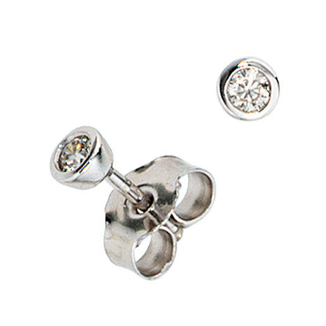 Ohrstecker rund 585 Gold Weißgold 2 Diamanten Brillanten 0 10ct. Ohrringe Unkategorisiert online kaufen
